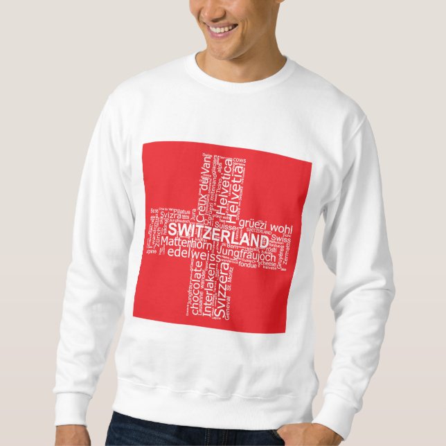 Switzerland Flag Word Cloud Sweatshirt (Front)