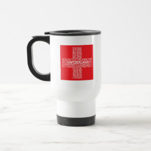 Switzerland Flag Word Cloud Travel Mug