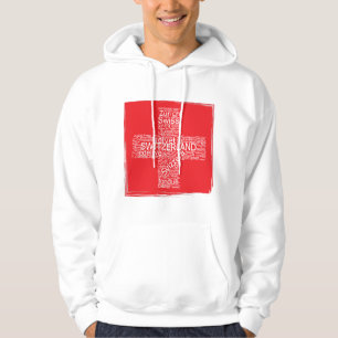 Switzerland Flag Word Cloud Vintage Hoodie