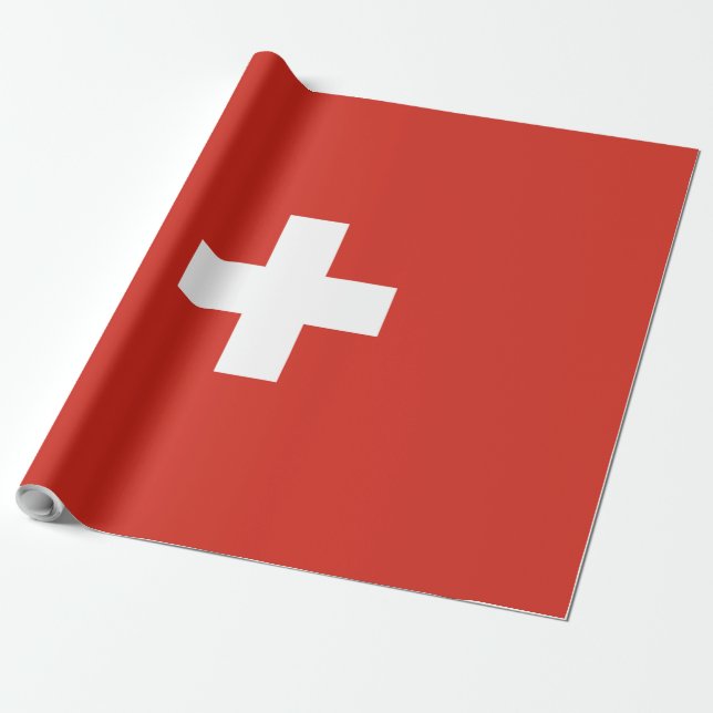 Switzerland flag wrapping paper (Unrolled)