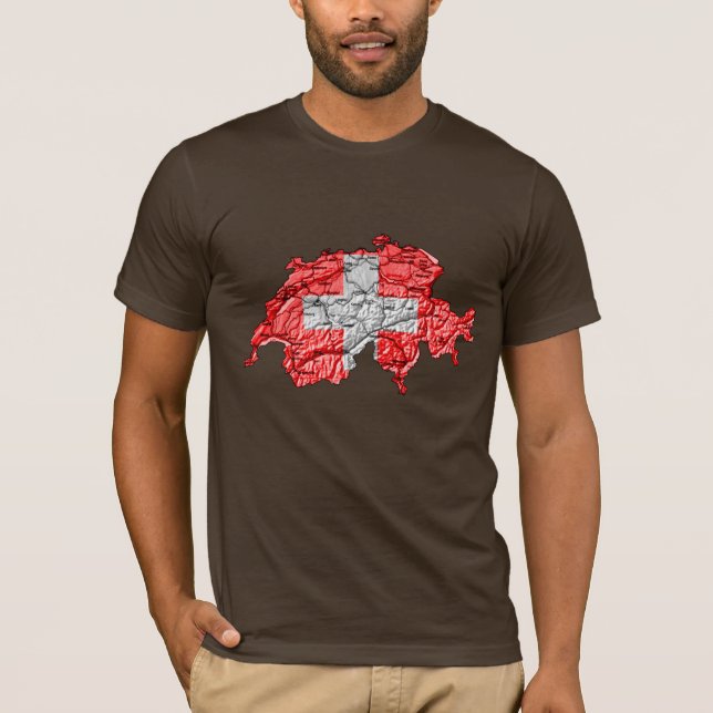 Switzerland Flagcolor Map T-Shirt (Front)