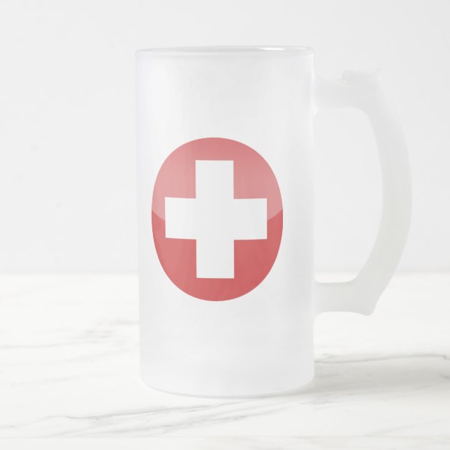 switzerland frosted glass beer mug (Right)