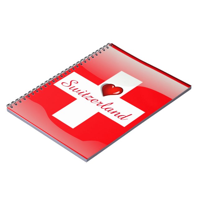Switzerland glossy flag spiral notebook (Left Side)