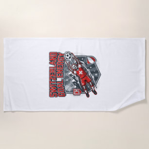 Switzerland Goal Energy Skeleton Striker Nations B Beach Towel