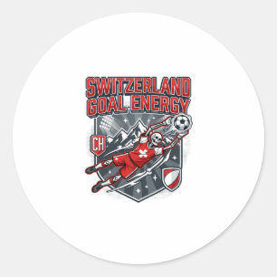 Switzerland Goal Energy Skeleton Striker Nations B Classic Round Sticker