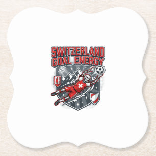 Switzerland Goal Energy Skeleton Striker Nations B Paper Coaster