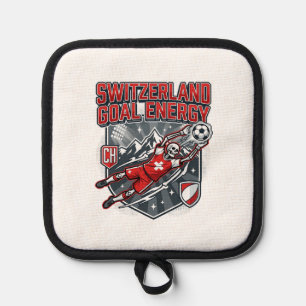Switzerland Goal Energy Skeleton Striker Nations B Pot Holder