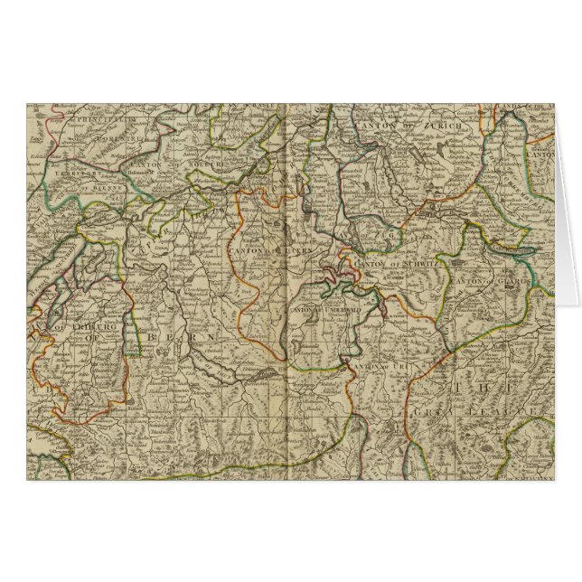 Switzerland Hand coloured Atlas map (Front Horizontal)