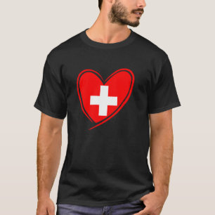 Switzerland Heart Swiss Flag Patriotic Men Women K T-Shirt
