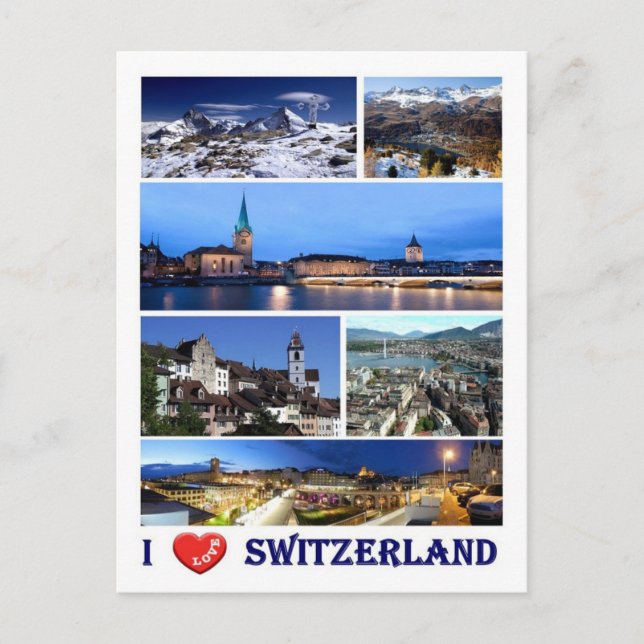 Switzerland - I Love - Postcard (Front)