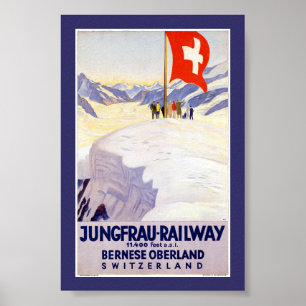 Switzerland Jungfrau Railway Vintage Poster