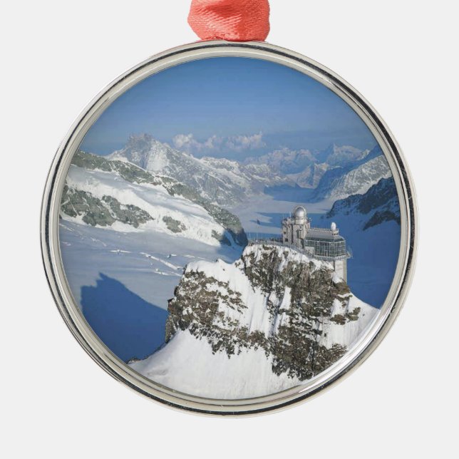 Switzerland, Jungfraujoch, top of Europe Metal Tree Decoration (Front)