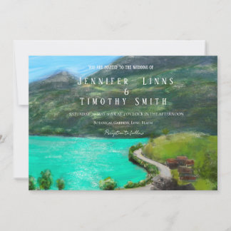 Switzerland landscape oil pastel painting invitation