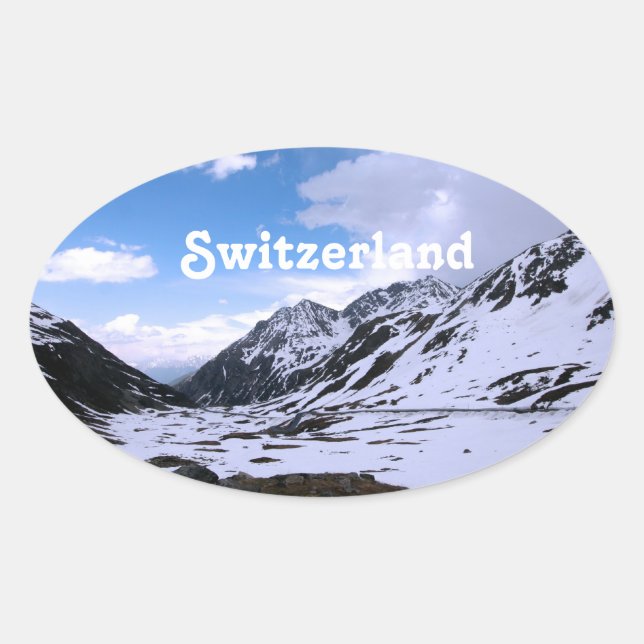 Switzerland Landscape Views Oval Sticker (Front)