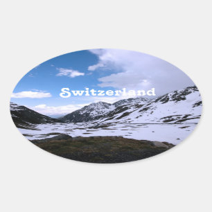 Switzerland Landscape Views Oval Sticker