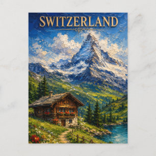 Switzerland: Majestic Matterhorn Mountain Art Souv Postcard