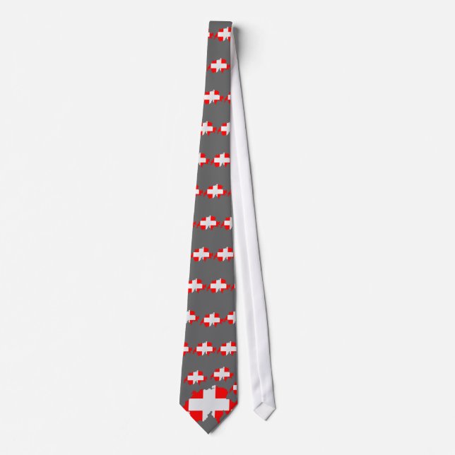 switzerland map and flag - Tie (Front)