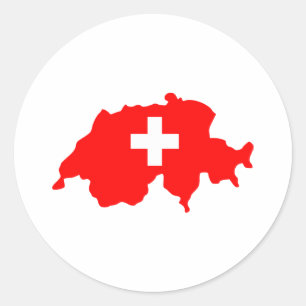 Switzerland Map Classic Round Sticker