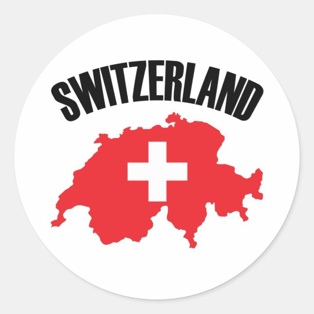 Switzerland Map Flag Classic Round Sticker (Front)