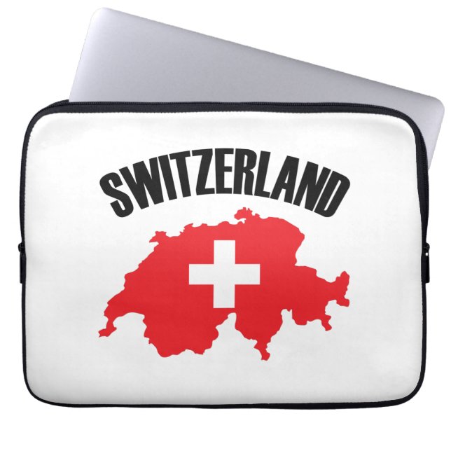 Switzerland Map Flag Laptop Sleeve (Front)