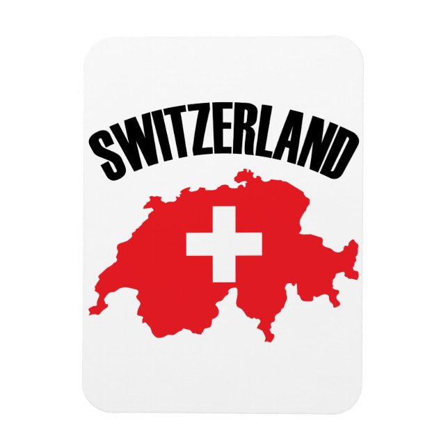 Switzerland Map Flag Magnet (Vertical)