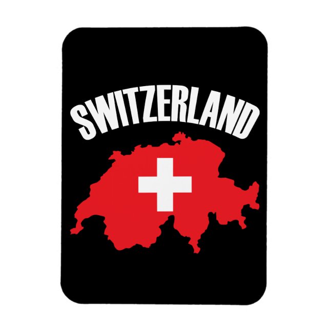 Switzerland Map Flag Magnet (Vertical)