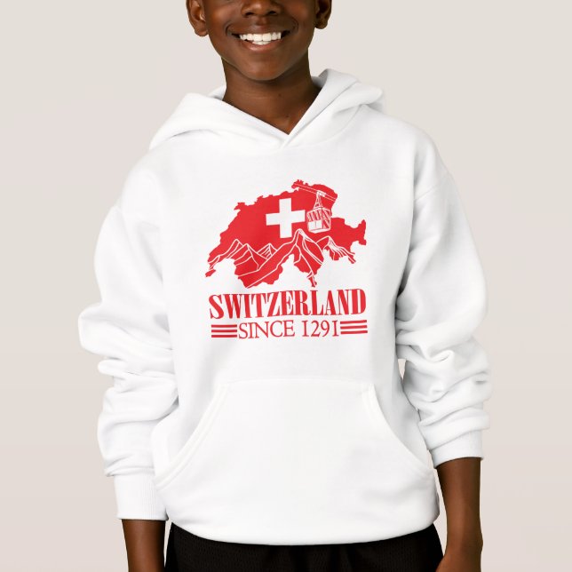 Switzerland Map Flag Since 1291 Mountains (Front)