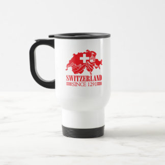 Switzerland Map Flag Since 1291 Mountains Travel Mug