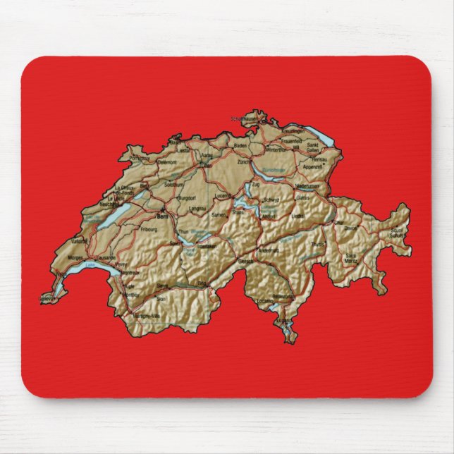 Switzerland Map Mousepad (Front)