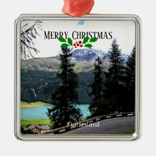 Switzerland, Merry Christmas, Metal Tree Decoration