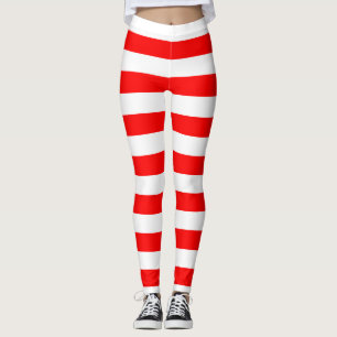 Switzerland National Flag Colours Horizontal Strip Leggings