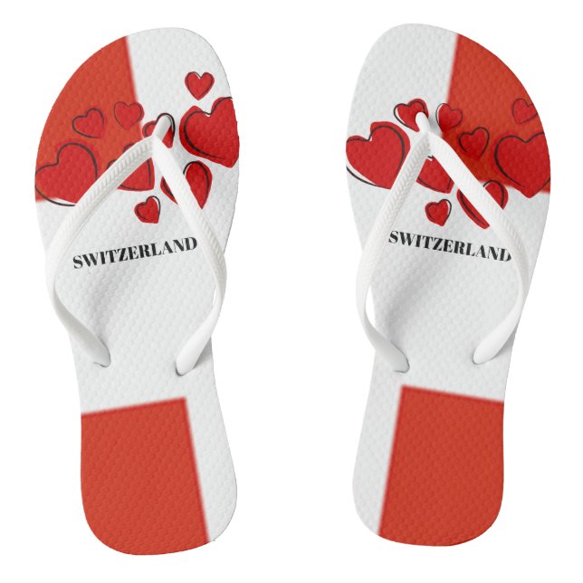 Switzerland national flag jandals (Footbed)
