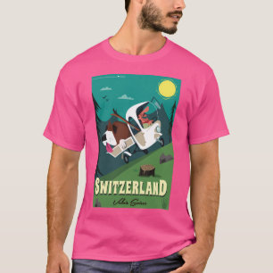 Switzerland Poster Baseball Sleeve T-Shirt