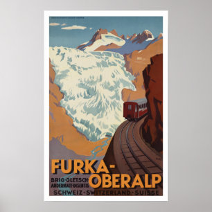 Switzerland Railway Train ~ Vintage Travel Poster