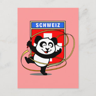 Switzerland Rhythmic Gymnastics Panda Postcard