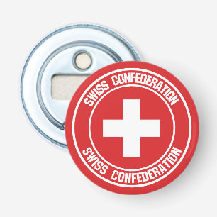 Switzerland Round Emblem Bottle Opener
