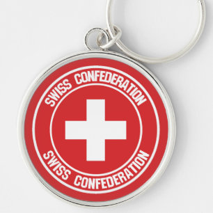 Switzerland Round Emblem Key Ring