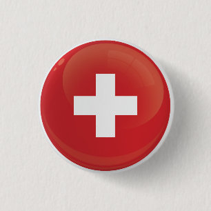 Switzerland  Round Icon Flag 3 Cm Round Badge
