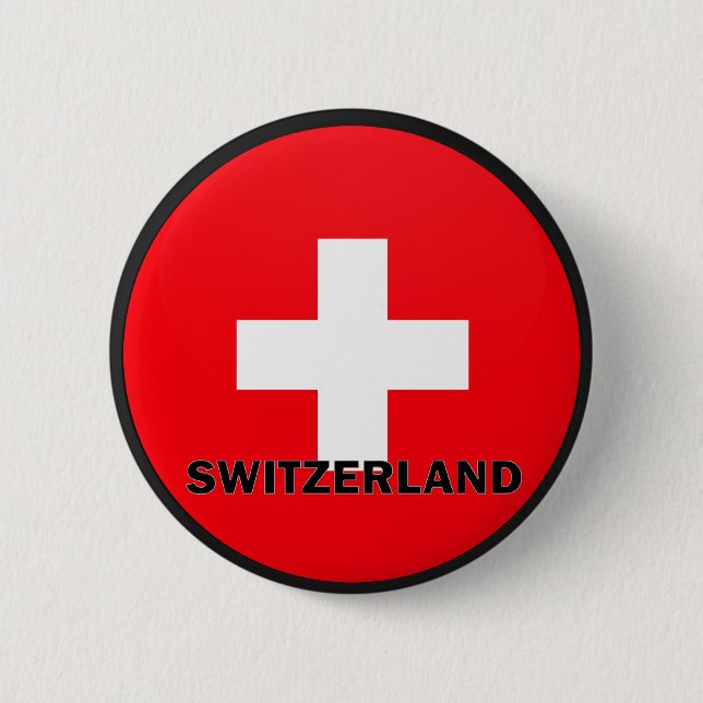 Switzerland Roundel quality Flag 6 Cm Round Badge (Front)