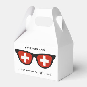 Switzerland Shades custom text & colour favour box