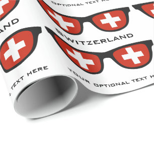 Switzerland Shades custom text & colour gift wrap