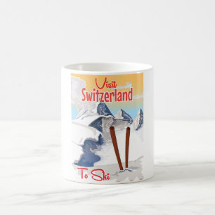 Switzerland Ski travel poster Coffee Mug