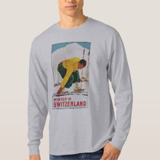 Switzerland Ski Vintage Travel Poster Shirt