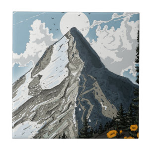 Switzerland Snow Capped Mountain Tile