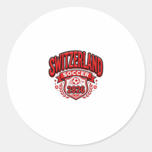 Switzerland Soccer 2026 Soccer Bold Country Typogr Classic Round Sticker