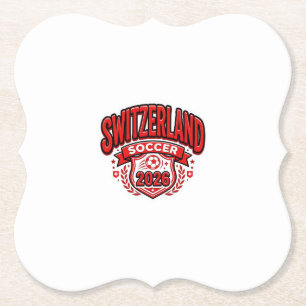 Switzerland Soccer 2026 Soccer Bold Country Typogr Paper Coaster