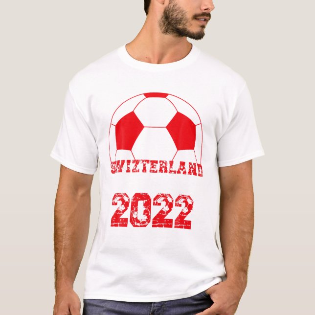 Switzerland Soccer Ball Flag 2022 - Swiss Football T-Shirt (Front)