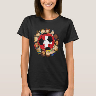 Switzerland Soccer Ball Kids Toddler Girls Around T-Shirt