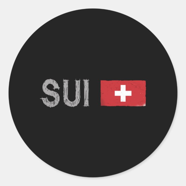 Switzerland Soccer Football Fan Shirt Swiss Flag Classic Round Sticker (Front)