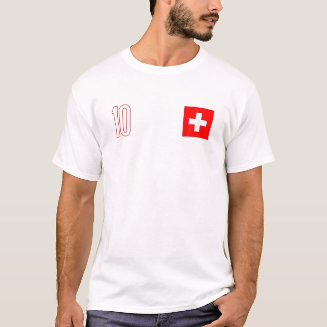 Switzerland Soccer Jersey 2022 Swiss Flag Football T-Shirt (Front)